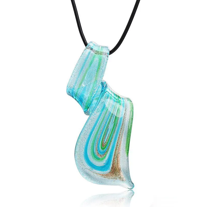 Glazen ketting oorrang sieraden set top mode trendy sieraden sets lampwerk glas murano hanger ketting oorbellen set