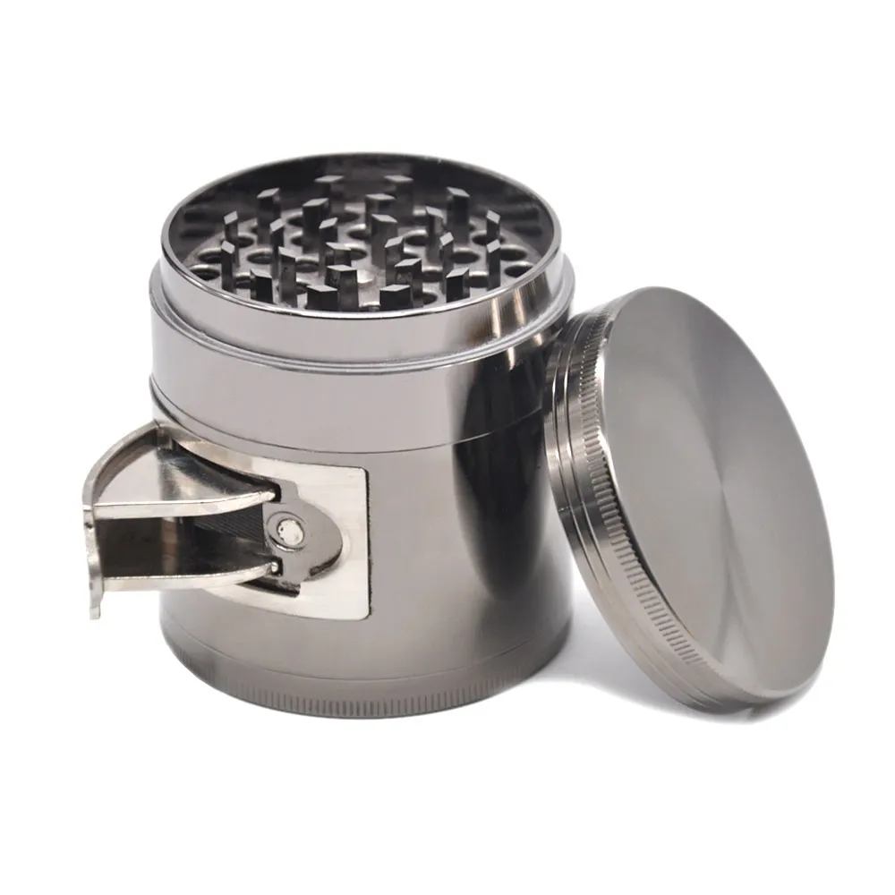 TOPPUFF Multi Functional ZINC Alloy CNC Metal Herb Tobacco Grinder 4 Parts 63MM 2.48" Crusher Spiece Chromium Chrusher