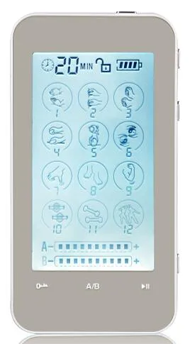 2 채널 LCD 터치 스크린 전기 펄스 치료 TENS EMS 마사지, 12 모드 디지털 전자 미니 침술 자기 치료 자극