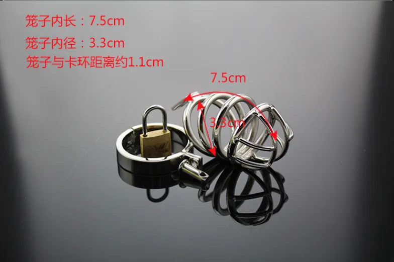 Stainless Steel Small Male Chastity device belt Adult Cock Cage With Curve Cocks Ring Bondage Sex Toys