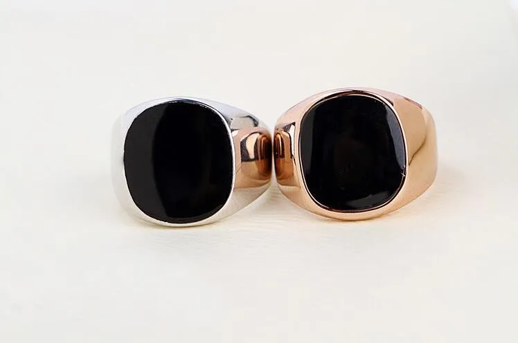 Nueva moda de alta calidad 18 K oro y plata plateó el anillo de los hombres del esmalte para hombre varón anillo Anel Fashion Health Jewelry