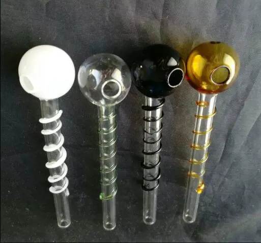 fils de verre enroulés sur des pipes à fumer, bangs en verre en gros, pipe à eau en verre, narguilé, accessoires pour fumeurs,
