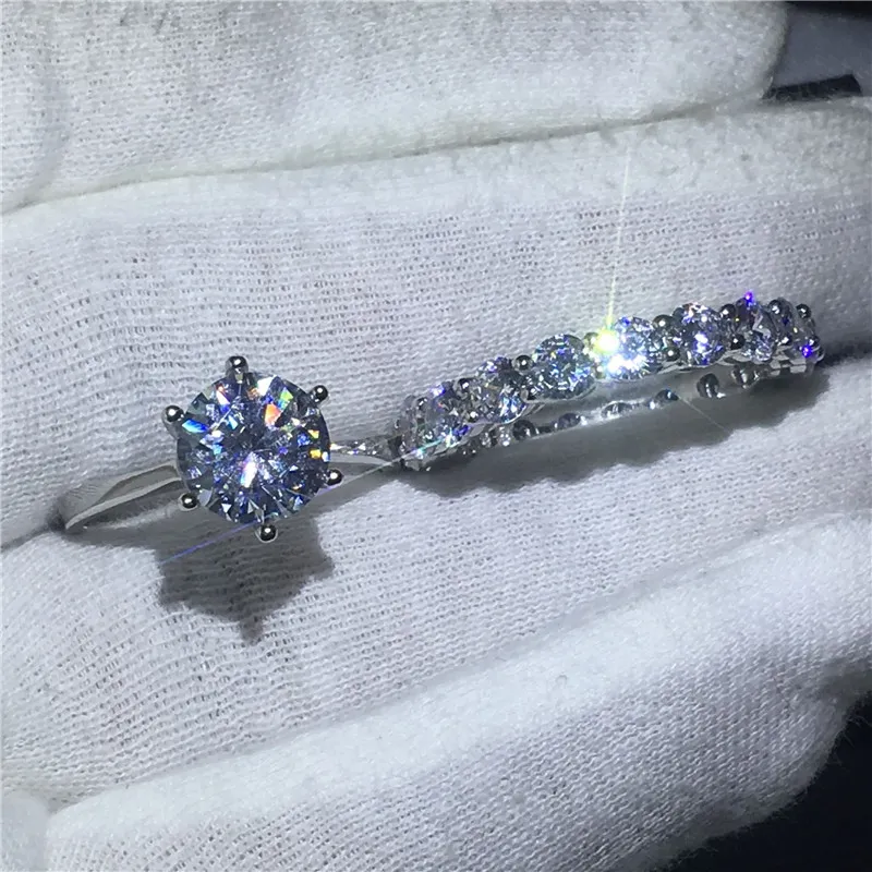 2017 Infinity Jewelry 925 Sterling Silber Ring Set Kreis 5A Zirkon Cz Stein Verlobung Ehering Ringe für Frauen Geschenk