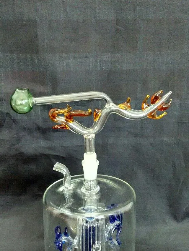 Lonely Burner Glass Bongs Accessoires, Unieke Olie Brander Glasleidingen Waterleidingen Glazen Pijp Olierouts Roken met Druppel