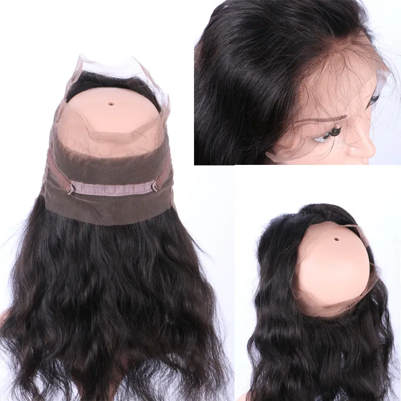 360 Band Full Lace Frontal Stängning 22 * ​​4 * 2 Kroppsvåg Brasilianska Human Hair 360 Lace Frontal Big Stock grossistpris