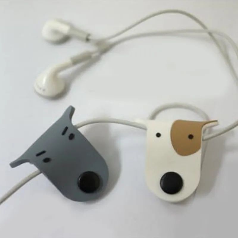 Wholesale Cute Dog Earphone Headphone Line Cable Cord Protector Winder Organize Manager Wrap Winder for Cellphone Headset