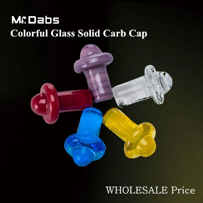 DHL Wholesale Solid Colored Glass UFO Carb Cap Smoking Accessories for Dome for Water Pipes Dab Oil Rigs