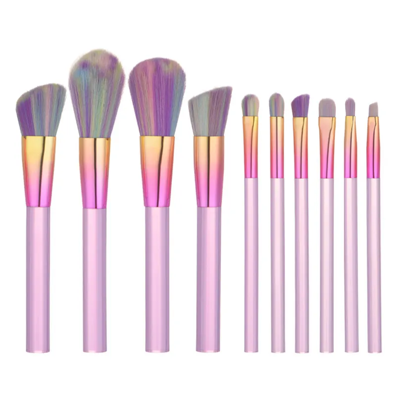 Set di pennelli trucco Cystal Rainbow Soft Hair Foundation Concealer Cosmetic Kabuki Make Up Brush kit Tools