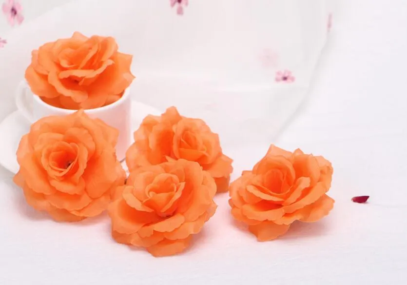 High Quality 8cm Artificial Silk Rose Flower Head for Wedding Home Decoration r FH91702