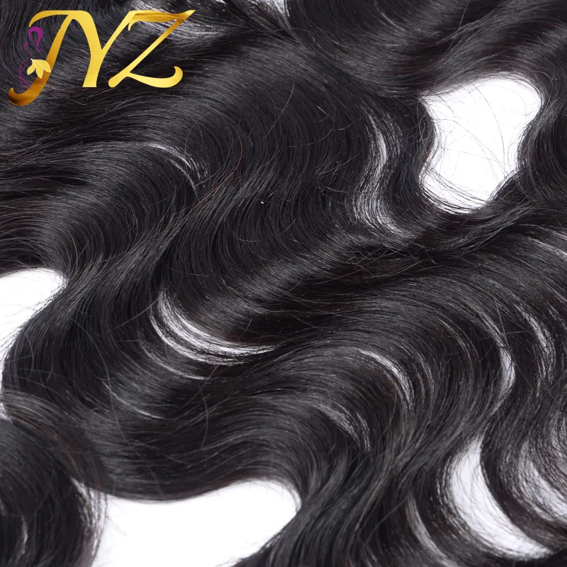 Brazylijska fala ciała koronkowe zamknięcie czołowe środkowe darmowe trzy części 13*4 Virgin Human Hair Hair Koronkowe przednie włosy frontalne