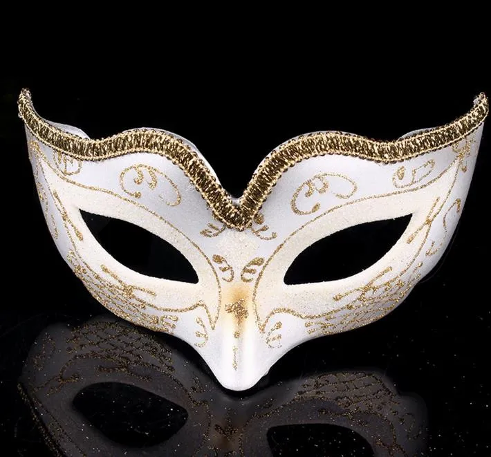 Maskerade boll dans mask mode kvinnor kostym fancy dress prom eye mask mardi party bröllop masker guld glitter kant favoriserar