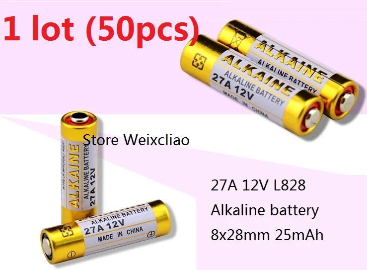50 Stück 1 Los 27A 12V 27A12V 12V27A L828 Trockenalkalibatterie 12 Volt  Batterien Kostenloser Versand Von Weixcliao, 24,38 €