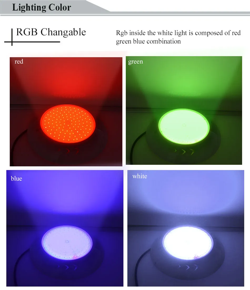 راتنج مملوءة بركات LED مصباح RGB Light Color 18W 42W IP68 MATROPROOTAR