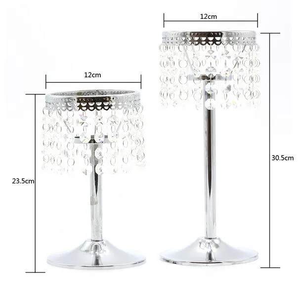 Crystal Chain Candle Holder Metal Candelabra Ślubne Centrum Ślubne Dekoracyjne Marokańskie Latarki Candlestick Votice Candle Stand Stand