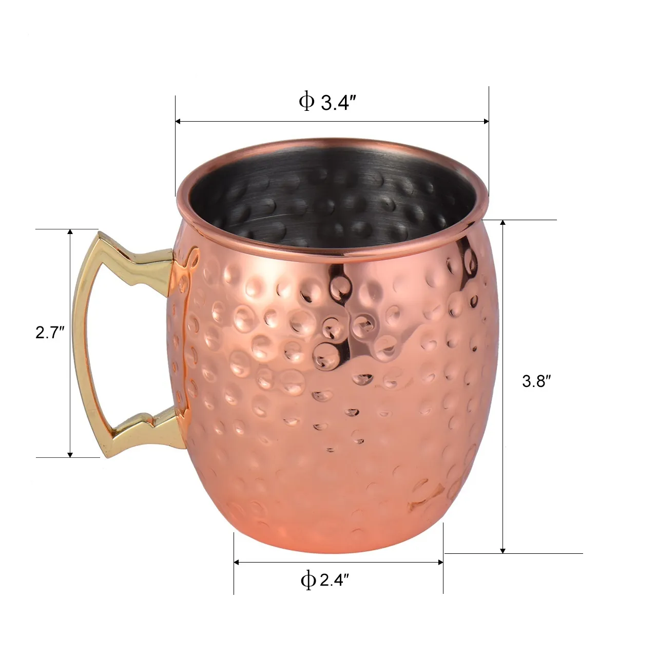 Wholesale Moscow Mule Mugs Cooper plating Stainless Steel Wine Glasses cocktail with handle multi-stylies 7