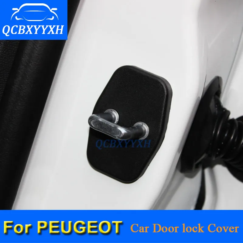 4 stks / partij ABS Auto deurslot Beschermende covers voor Peugeot 301 308 308S 407 408 508 RCZ 2008 3008 4008 5008 Auto-styling QCBXYYXH