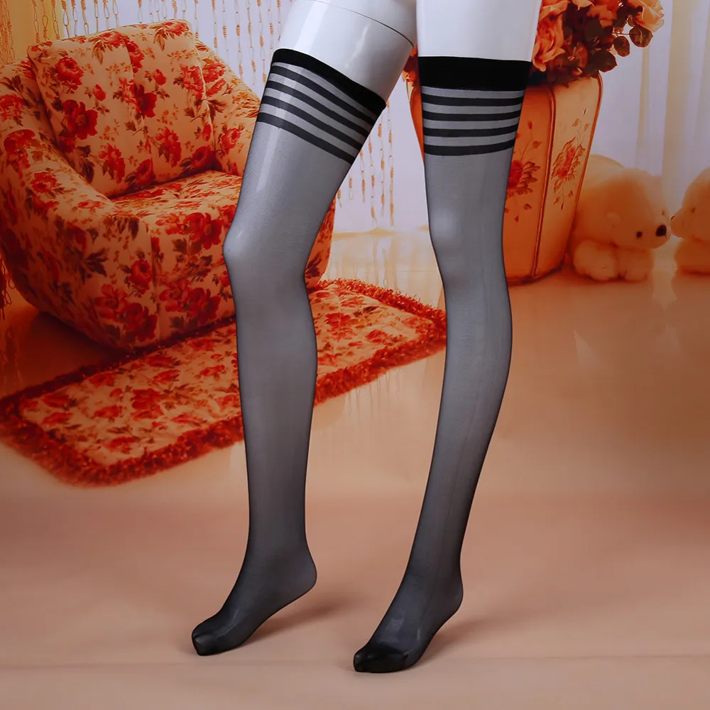 Wholesale- Fashion Sexy Lace Top Over Knee Thigh Highs Stockings Black Nude Tights Pantyhose Knee High Socks Women Hot Stockings