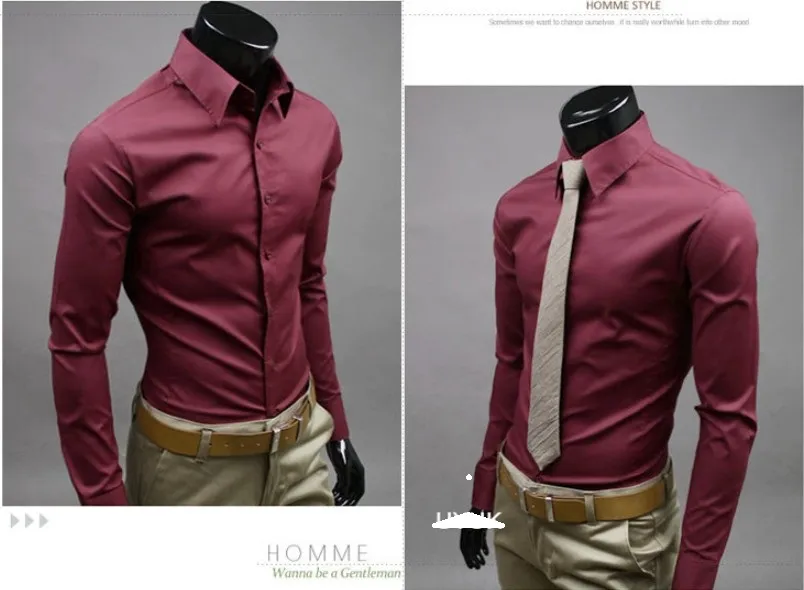 Wholesale-Mensスリムフィットユニークネックスタイリッシュなドレス長袖シャツメンズドレスシャツ17彩色、サイズ：M-XXXL 6492