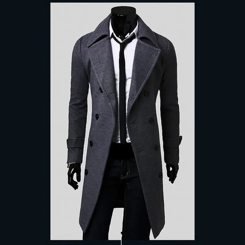 Groothandel- hete verkoop heren designer kleding Britse stijl trenchcoat winter herfst wollen jas windjack mannen overjas casacos 2m0135