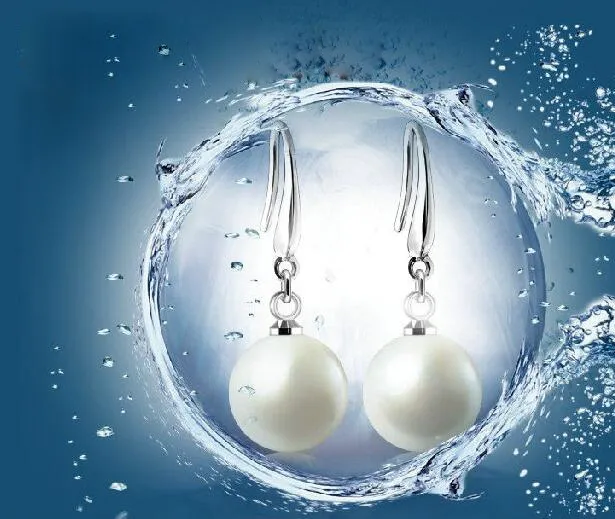 Kobiety Biżuteria 925 Sterling Silver Earring Natural Pearl Drop Dangle Hook Kolczyki Ucha Pierścienie Ucha Studs Kolczyki Najwyższej Jakości