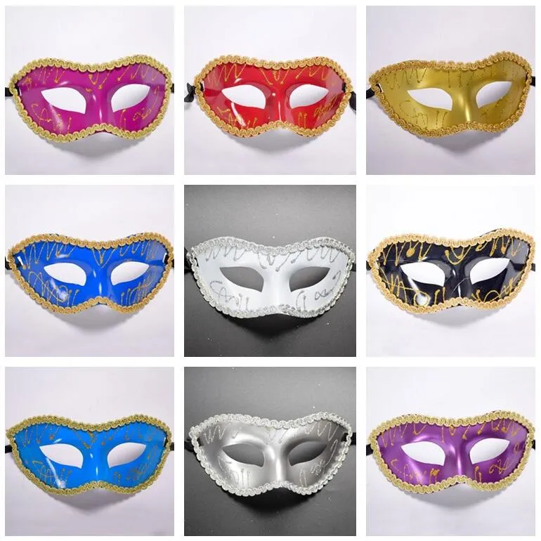 Good A++ Halloween make-up ball Phnom Penh dancers half face flat painted mask prince mask PH029 mix order as your needs