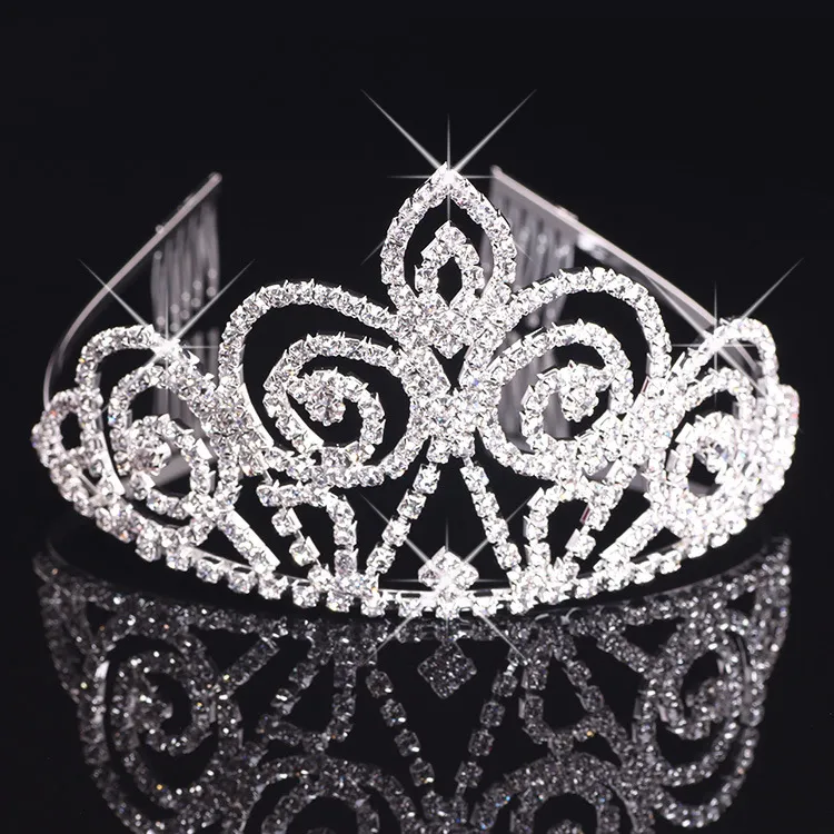 Tiaras nupciales con Rhinestones Joyas de boda Niñas Papones de cumpleaños Pagina de cumpleaños Pageant Crystal Crowns Accesorios de boda # BW-T010