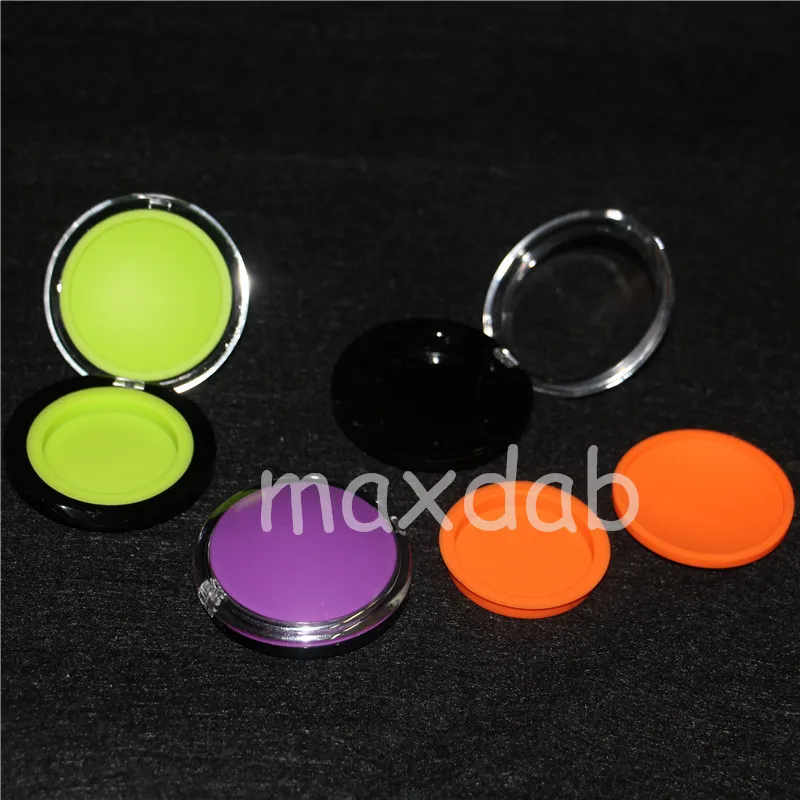 Testes de amostra 6 Ml Clam Shell Forma Recipiente De Silicone Frascos Caixa Dab Reutilizável Para Concentrado Wax Ego Cigarro Eletrônico Multi Cor