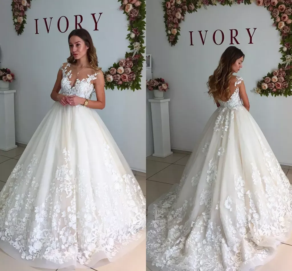 Ahorra a lo Grande en Compras al por Mayor de Vestidos De Novia De Encaje  Sin Espalda Vestido De Novia Sin Respaldo Vintage Con Tren De Barrido De