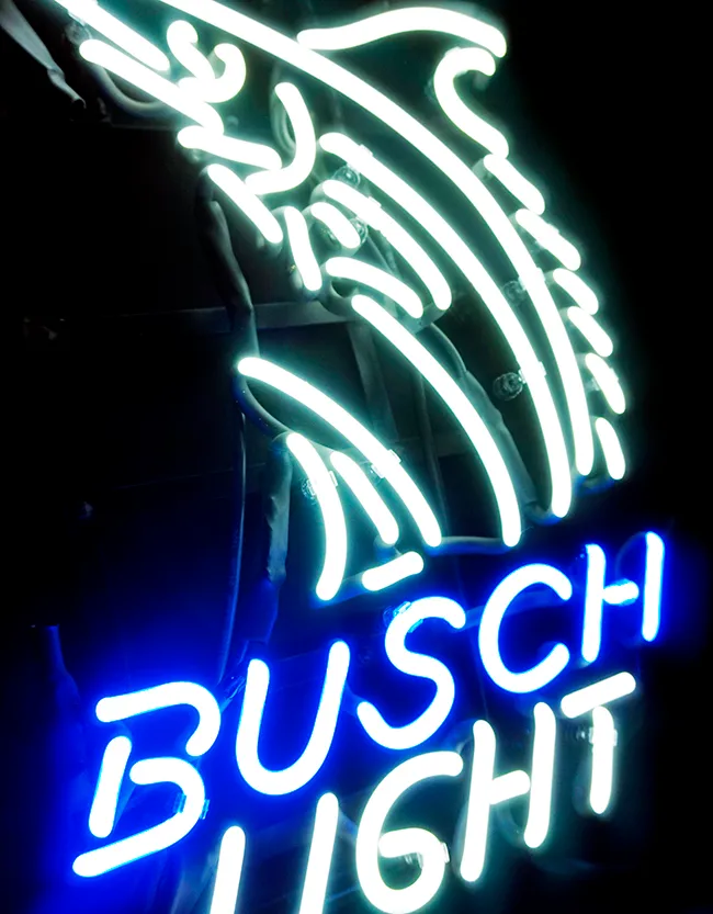 Новая шина Neon Beer Sign Bar Знак Real Glass Neon Light Beer Sign Me 154- Busch Light 17 14 дюймов178O