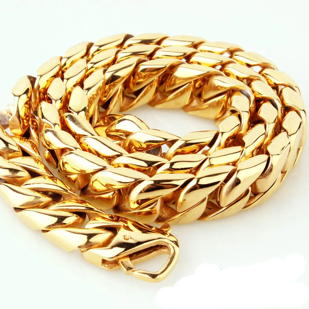 High Quality Heavy Cuban Link Chain Necklace For Men Exaggerated Punk