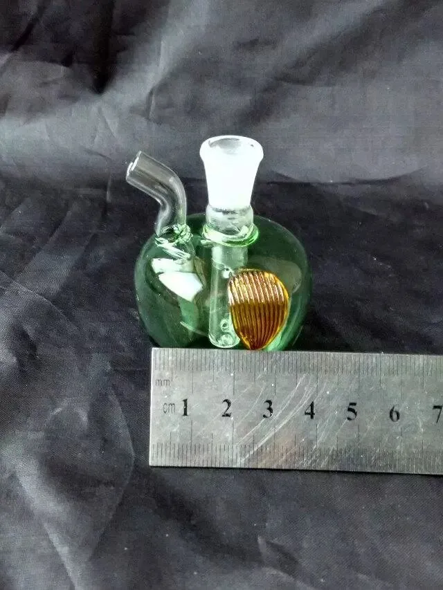 Accessoires de bangs en verre de narguilé en verre de pomme , Pipe à eau en verre Pipes à fumer Percolateur Bongs en verre Brûleur à mazout Pipes à eau Plates-formes pétrolières Fumer