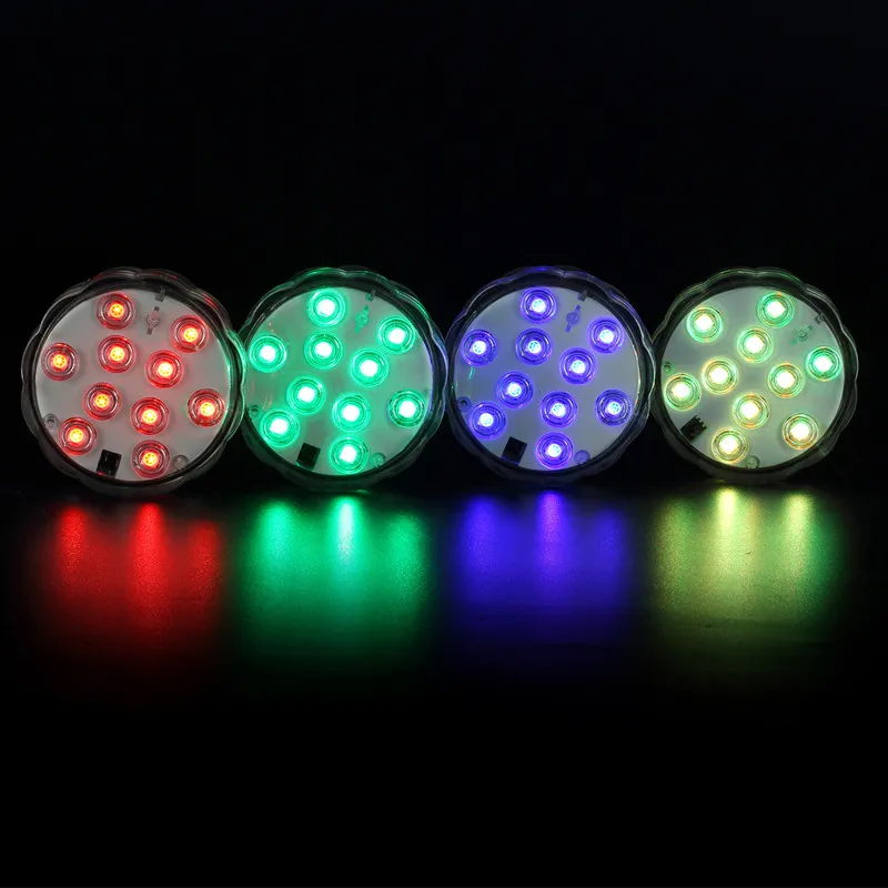 Led RGB-dompellamp IP65 Batterij-aangedreven licht Veelkleurige veranderende onderwaterzwembadverlichting met afstandsbediening voor huwelijksfeest