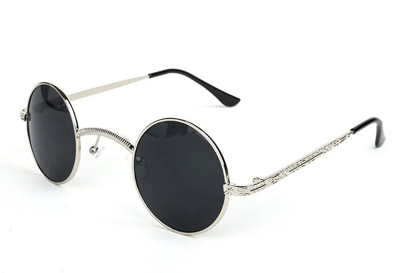 2017 독특한 디자인 고딕 steampunk 선글라스 고대 방법을 복원 라운드 프레임 금속 프레임 남성 여성 안경 여성 안경 oculos de sol