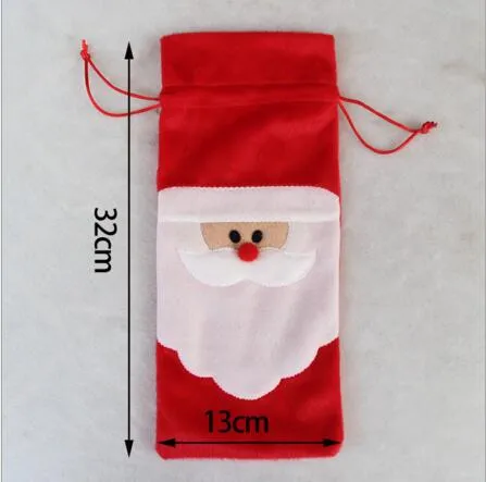 Christmas decorate for red wine bottle Santa Claus Gifts bag Champagne bag Christmas party DIY accessories for anywhere hotel home