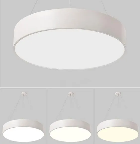 Minimalismo moderno Lamp luminária de lustres redonda lustres pretos para sala de estudo da sala de estudo AC85-265V312Z