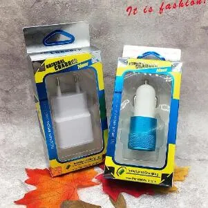 Caricabatteria da auto da viaggio da parete USB vuoto Scatole di imballaggio al dettaglio scatola Blister carta di carta per iPhone 5S SE 6S 7 8 Plus Samsung S8 Plus