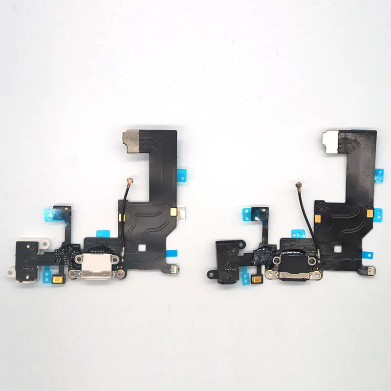 Dla iPhone 5 5G 5C 5S Ładowarka USB Ładowarka ładowarki Słuchawki Audio Port Flex Cable Wymiana Część Biały Czarny Kolor Mieszaj