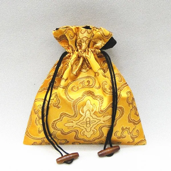 Luxury Drawstring Large Gift Bag Silk Brocade Cloth Packaging Smycken Halsband Parfym Spices Lagring påse Candy Tea Lavendel Favor Väskor