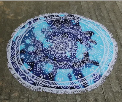 Yeni Tasarım Yuvarlak Mandala Plaj Havlusu Baskılı Goblen Bohemian Plaj Havlusu Plaj Şal Wrap Yoga Mat Serviette Battaniye Kapakları