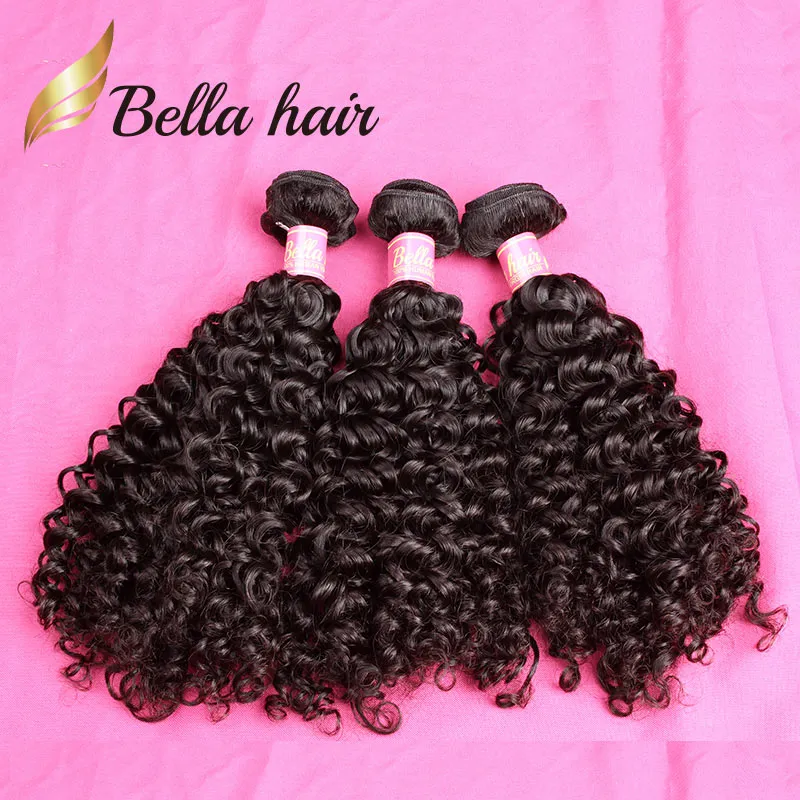 11A Virgin Hair Bundle Brazilian Indian Peruvian Unprocessed Human Hair Weave Curly Wave Natural Color Can be dyed to 613 Bel2667164