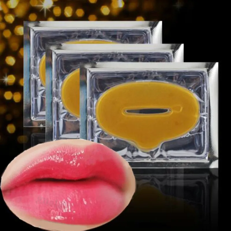 15 sztuk Nowy Złoty Proszek Proszek Collagen Lip Maski Maski Sheet Patch
