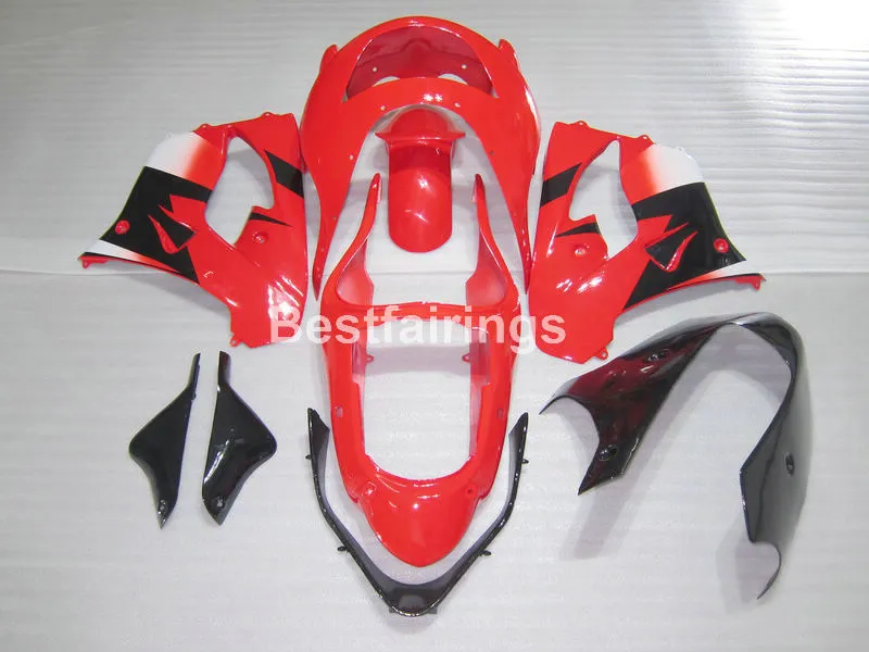 Alta Qualidade Kit de Feira de Plástico para Kawasaki Ninja ZX9R 98 99 Cabeetas de carroçarias pretas vermelhas ZX9R 1998 1999 TY16