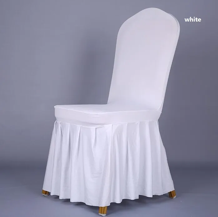 의자 스커트 커버 결혼식 연회 의자 보호자 슬립 커버 장식 주름 치마 스타일 의자 덮개 탄성 스판덱스 고품질 WT056