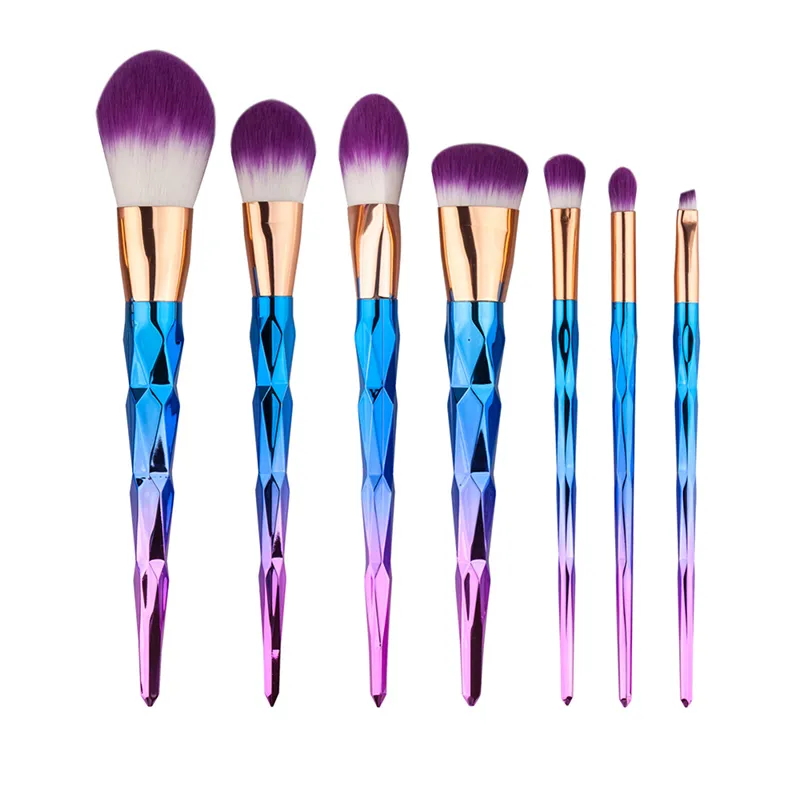 7 stks / set professionele make-up borstels 3 kleuren schoonheid cosmetische oogschaduw lip poeder gezicht gereedschap Kabuki borstel set