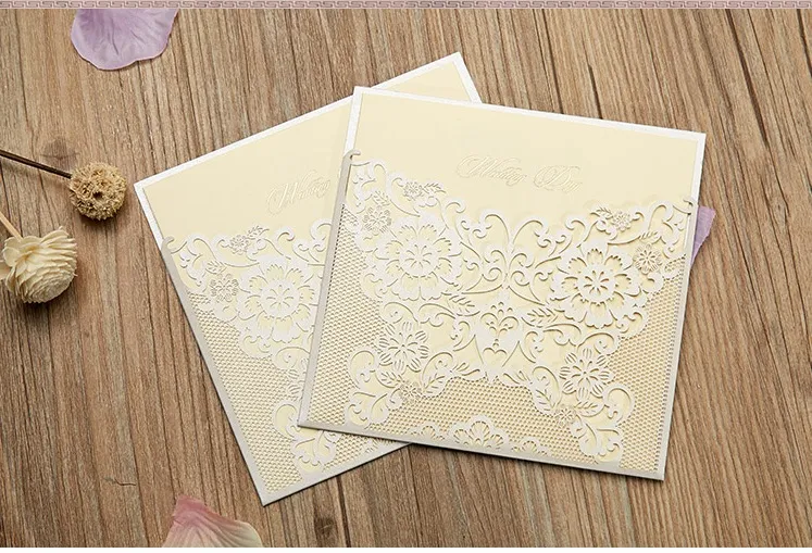 Bröllopsinbjudningar Set Elegant Bröllop Inbjudningar Inbjudningar Inbjudningar Laser Cut Inbjudningskort Kort Smört Birthday Bröllopsfestinbjudan