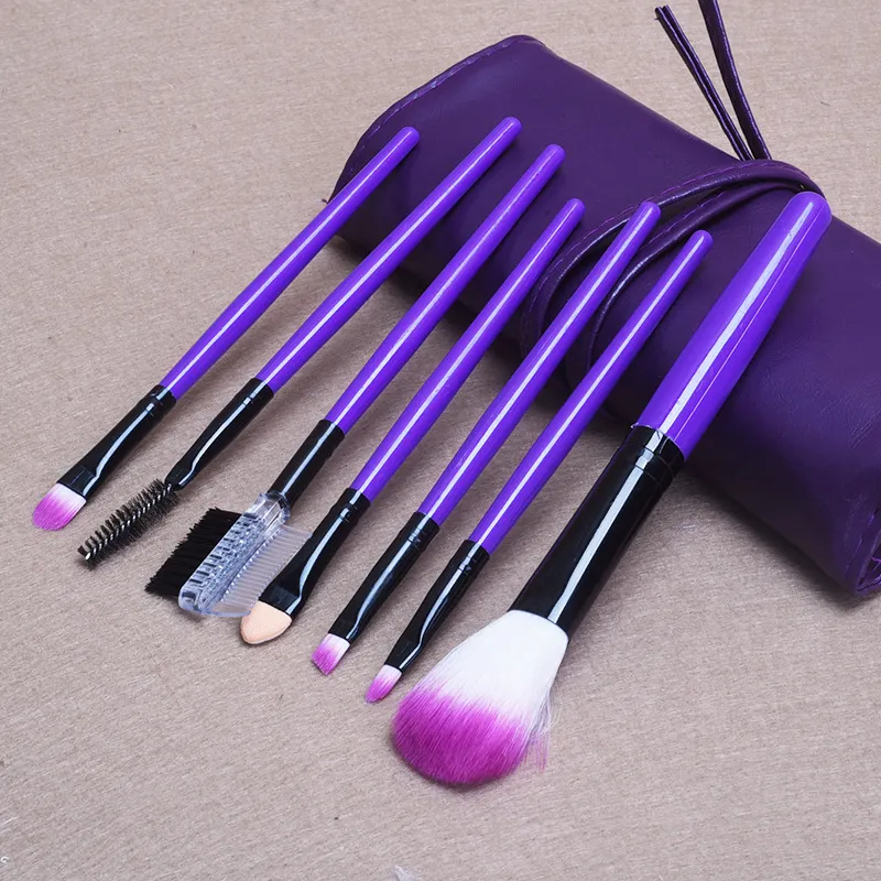 DHL gratuito 2017 trending Multi- cor Mini Pu Leather Bag Makeup Brushes Set Make Up Kit de maquiagem Pincel Maquiagem Make Up Tools