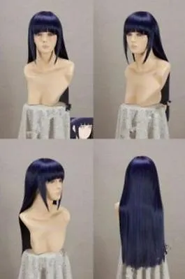 Free Shipping>>> Narutos Shippuden Hinata Hyuga Blue&Black Mixed Cosplay Wig 80cm