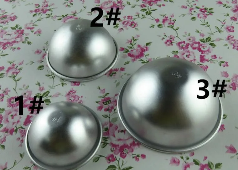 Gratis frakt Baker Tool 3D Aluminium Alloy Ball Sphere Bath Bomb Mold Cake Baking Pastry Mögel