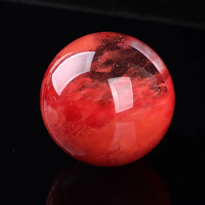 4855 mm Bola de cristal rojo Rojo Red Stone Crystal Ball Sphere Curry Curing Crafts Home Docoration Art Gift3200493