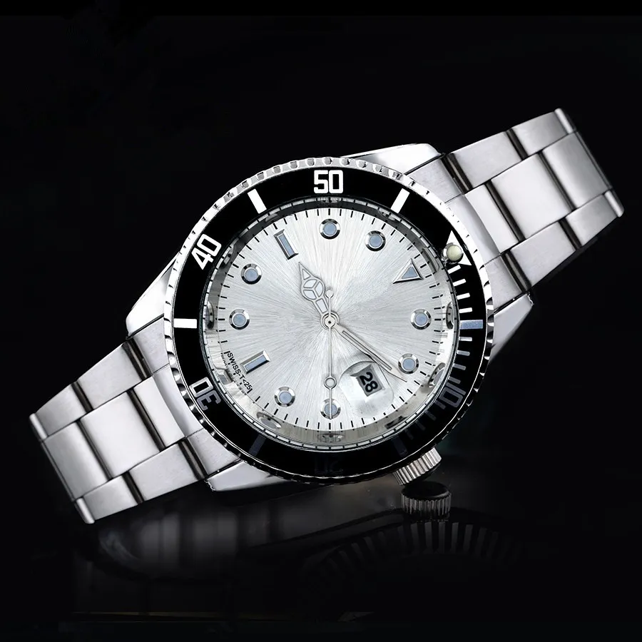 latest fashion automatic date luxury fashion men and women of the steel belt movement quartz clock men watch296S